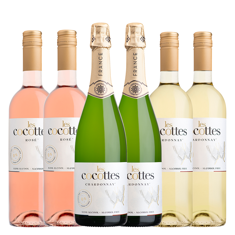 Degustačné balenie 6 ks Les Cocottes 0% polosuché nealkoholické vína