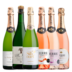 Degustačné balenie 6 druhov šumivé Biele/Rosé 0% nealkoholické vína