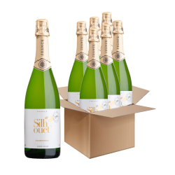 6 ks nealko víno Silhouet 0% bez kalórií suché šumivé biele