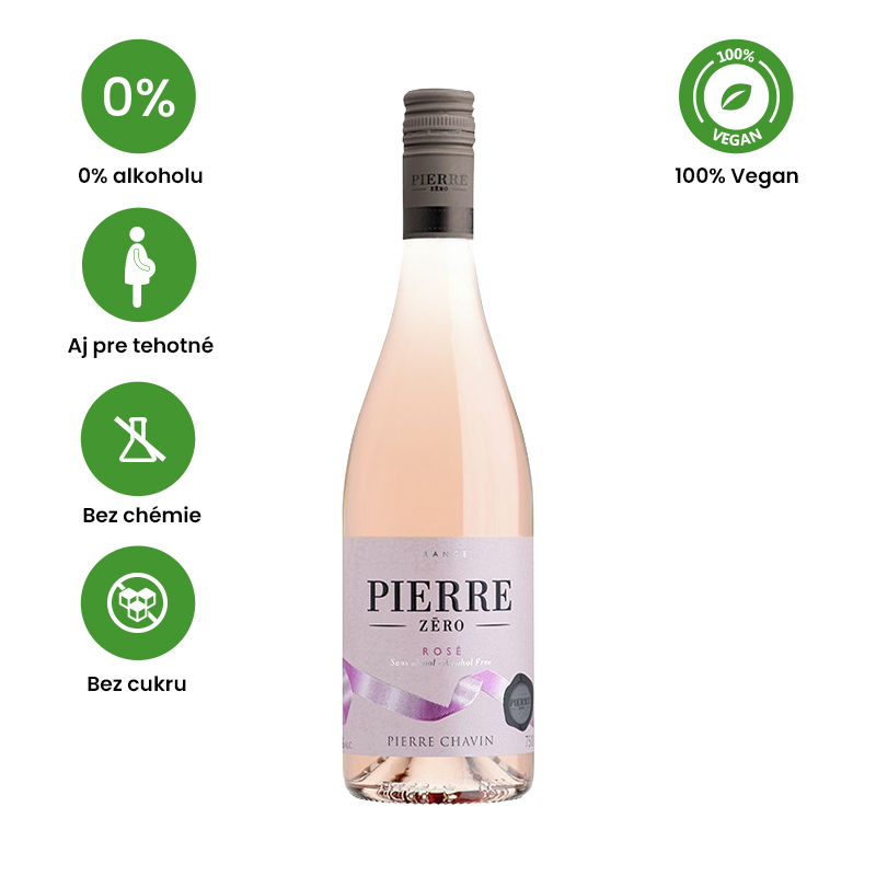 Pierre Zero 0% Rosé - nealkoholické ružové víno polosladké